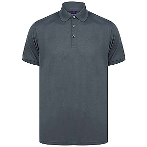 Henbury Recycled Polyester Piqué Polo Shirt - Charcoal
