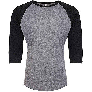 Next Level Apparel Unisex Tri-Blend 3/4 Sleeve Raglan T-Shirt - Vintage Black/Premium Heather