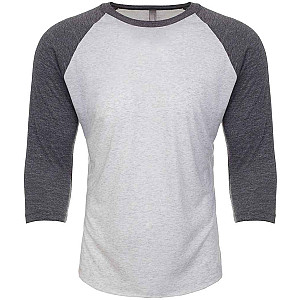 Next Level Apparel Unisex Tri-Blend 3/4 Sleeve Raglan T-Shirt - Premium Heather/Heather White
