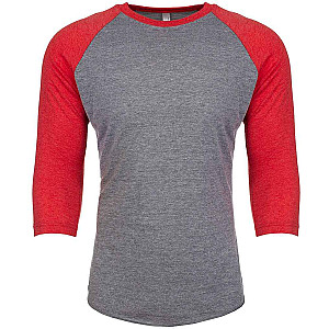 Next Level Apparel Unisex Tri-Blend 3/4 Sleeve Raglan T-Shirt - Vintage Red/Premium Heather