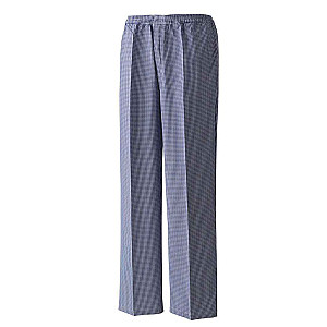 Premier Pull On Chef's Check Trousers - Navy/White