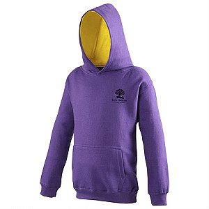 Contrast pullover hoodie - Purple/Sun Yellow