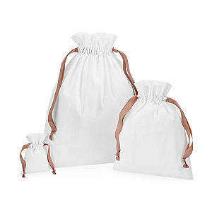 Westford Mill Cotton Bag Ribbon Drawstring - Soft White/Rose Gold